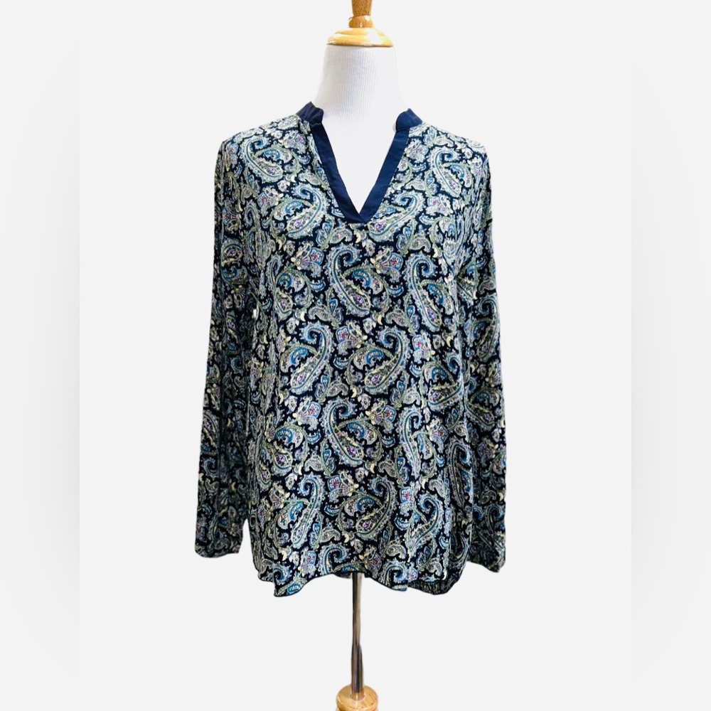 Poema Women’s Blue paisley blouse L